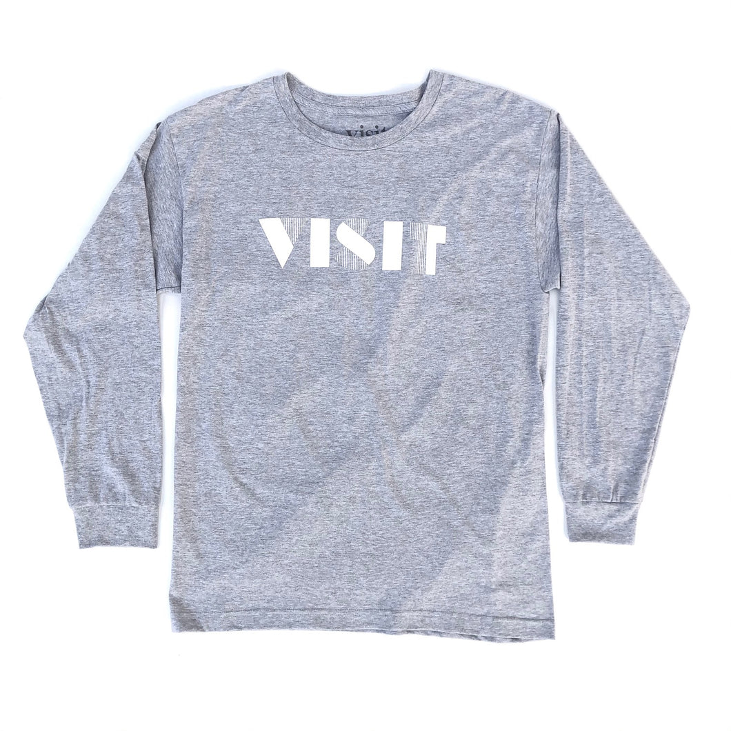 Visit Lines Long Sleeve Shirt - Grey