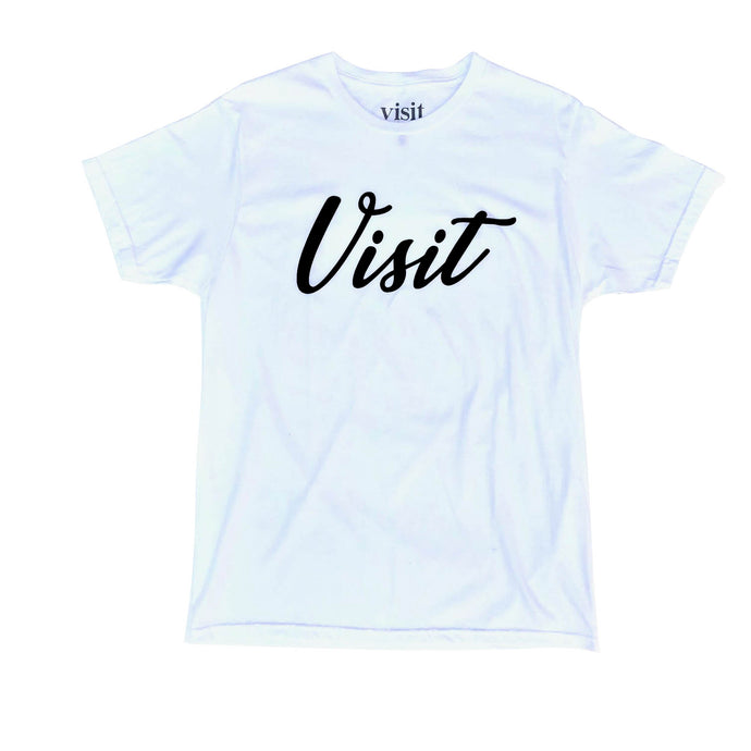 Visit Script T-Shirt - White