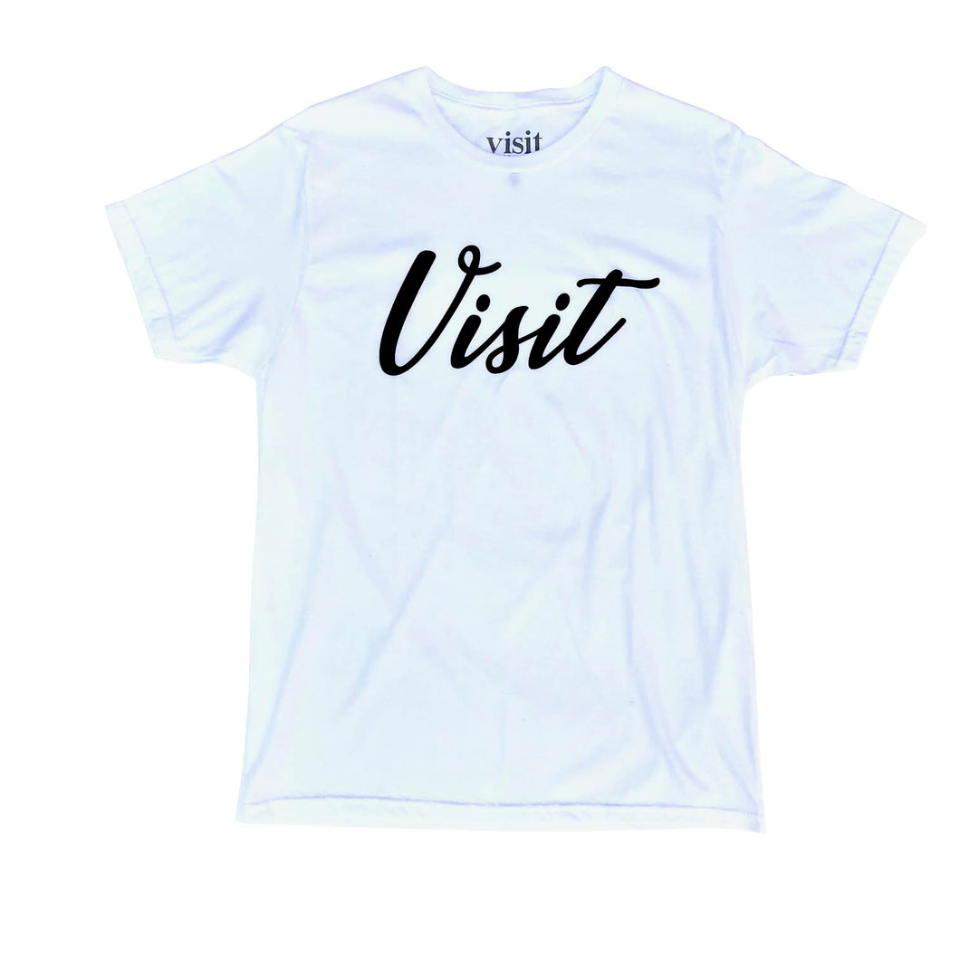 Visit Script T-Shirt - White