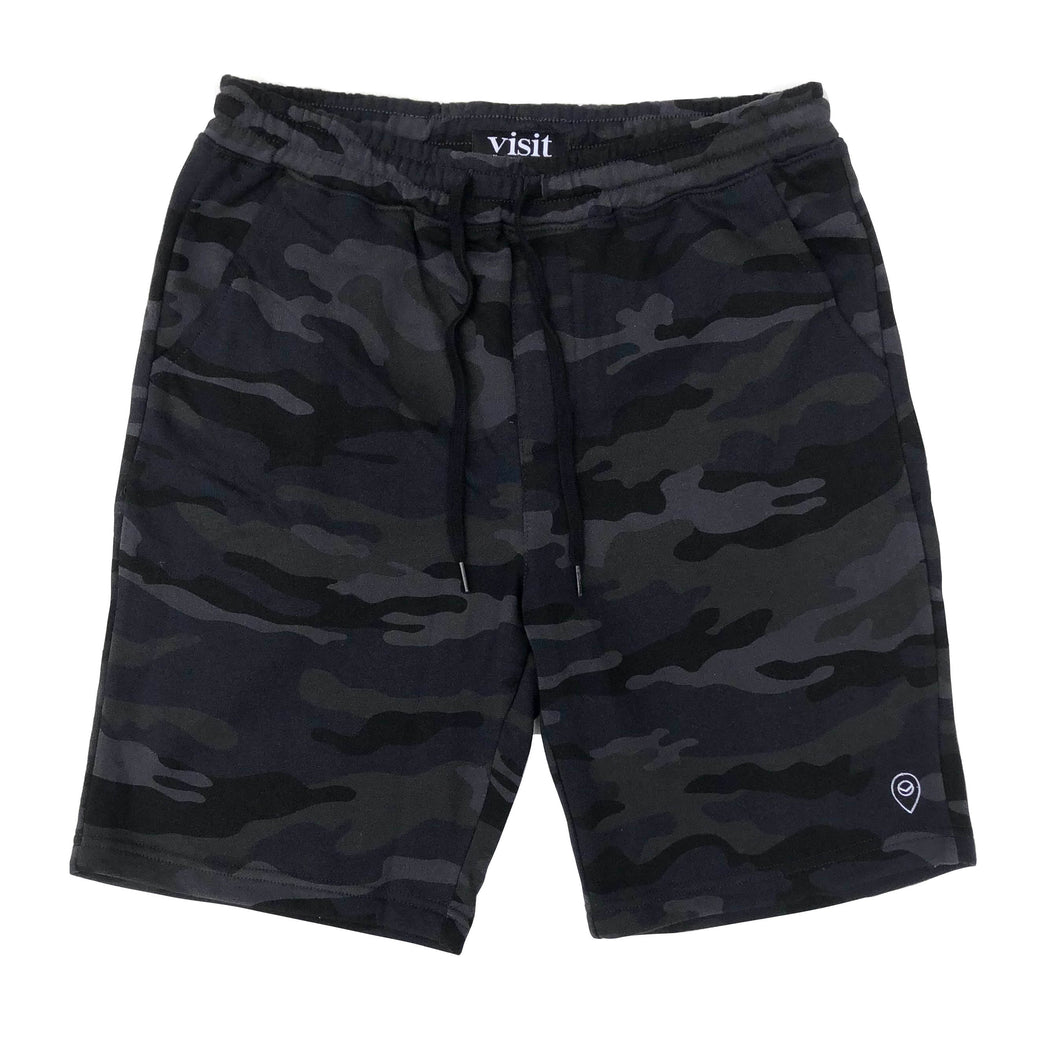 Black Camo Sweat Shorts